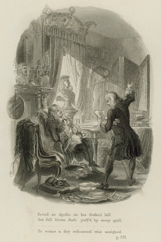 Szene aus Epistel an Doktor Arbuthnot, von Alexander Pope (Gravur) von Scottish School