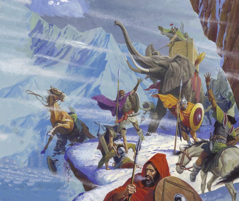 Hannibal (247-ca.183 v. Chr.) überquert die Alpen von Severino Baraldi