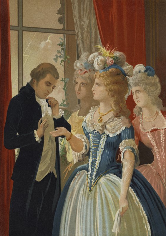 Alessandro Cagliostro und Marie Antoinette im Petit Trianon, Versailles von Spanish School
