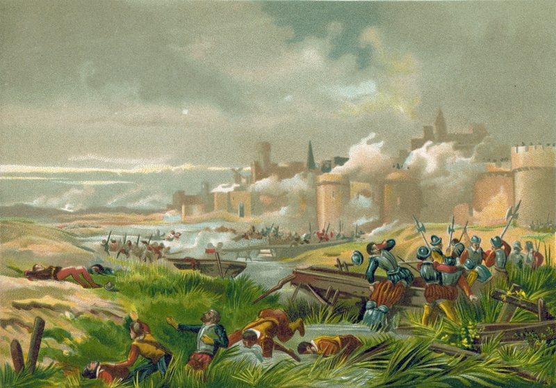 Schlacht von St. Quentin, Frankreich, 1557 von Spanish School