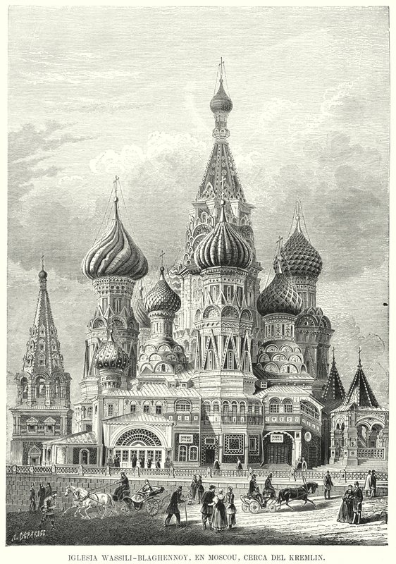St. Basilius-Kathedrale, Roter Platz, Moskau, Russland von Spanish School