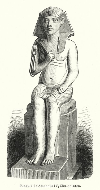 Statue des altägyptischen Pharaos Amenophis IV. (Echnaton) von Spanish School