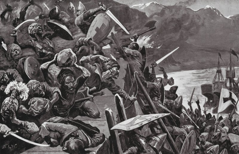 Kreuzritter stürmen Nicaea von Stanley L. (after) Wood