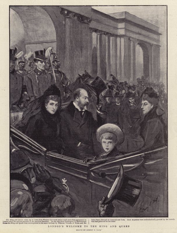 Londons Begrüßung des Königs und der Königin von Sydney Prior Hall