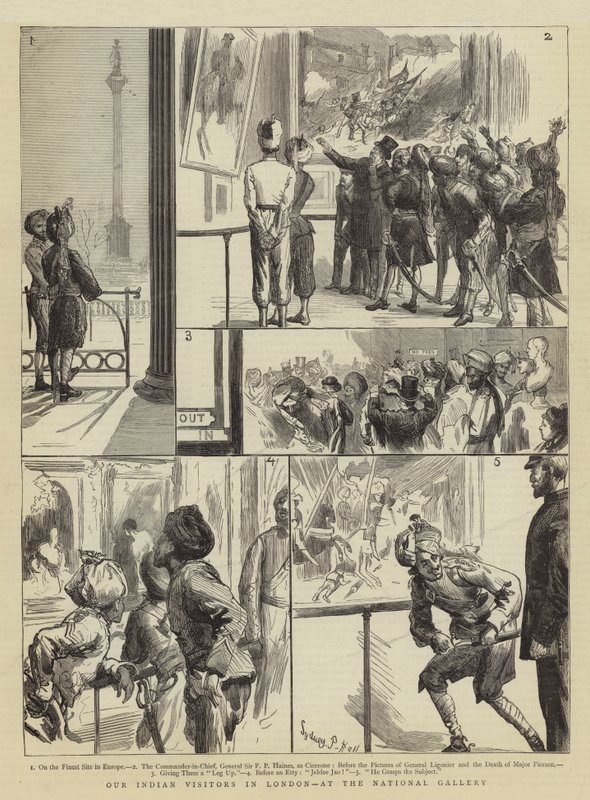 Unsere indischen Besucher in London, in der National Gallery von Sydney Prior Hall