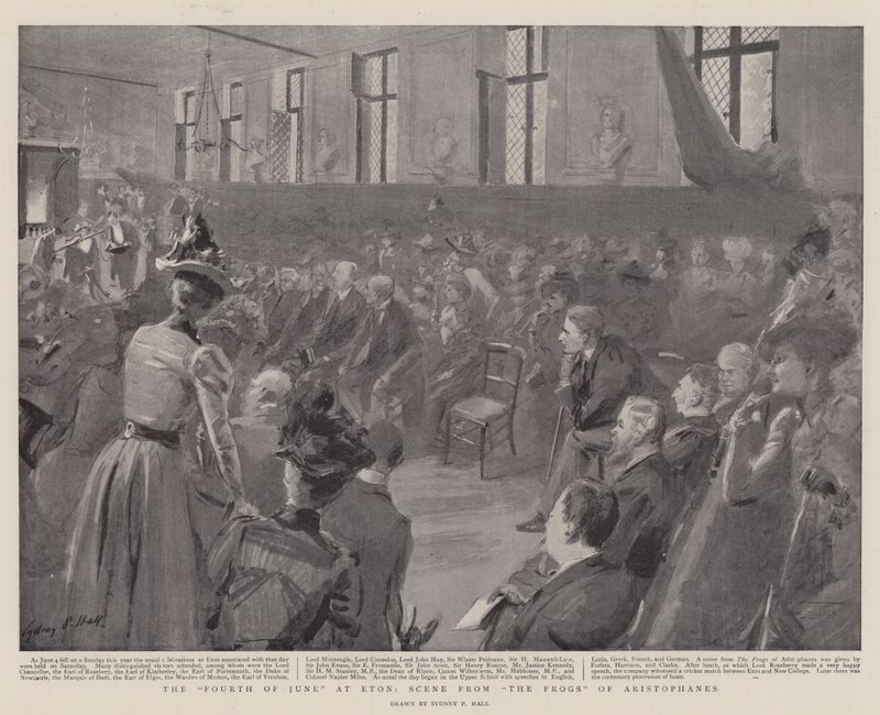 Der vierte Juni in Eton, Szene aus Die Frösche von Aristophanes von Sydney Prior Hall