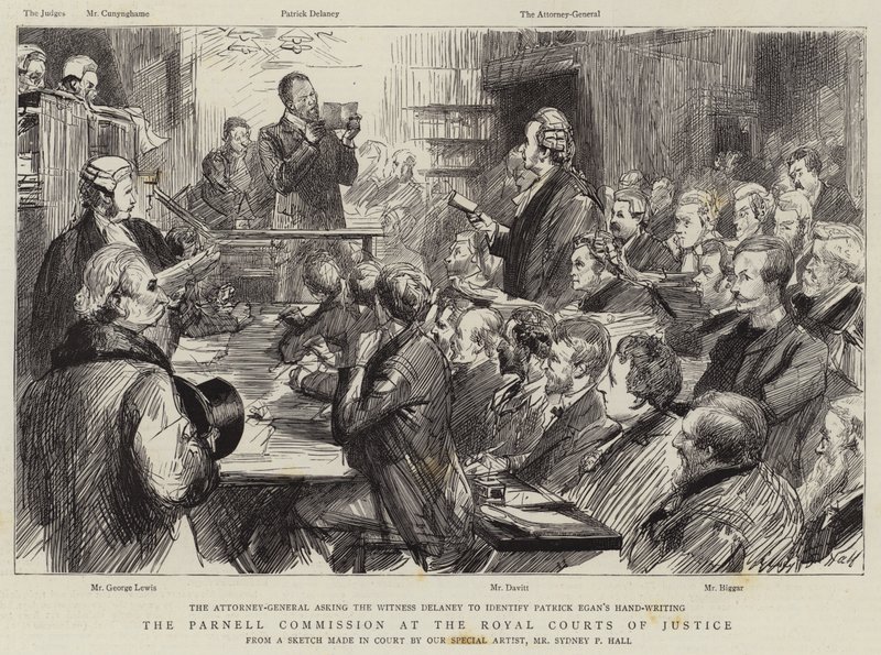 Die Parnell-Kommission am Royal Courts of Justice von Sydney Prior Hall