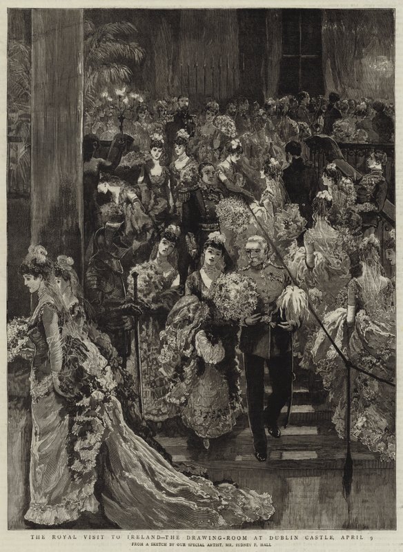 Der königliche Besuch in Irland, der Salon im Dublin Castle, 9. April von Sydney Prior Hall