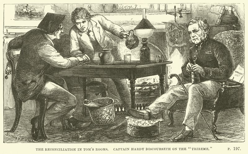 Illustration für Tom Brown in Oxford von Thomas Hughes von Sydney Prior after Hall