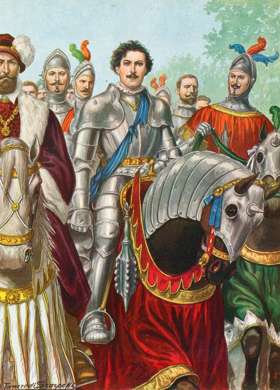 Ettore Fieramosca nach der Schlacht von Barletta im Jahr 1503 von Tancredi Scarpelli