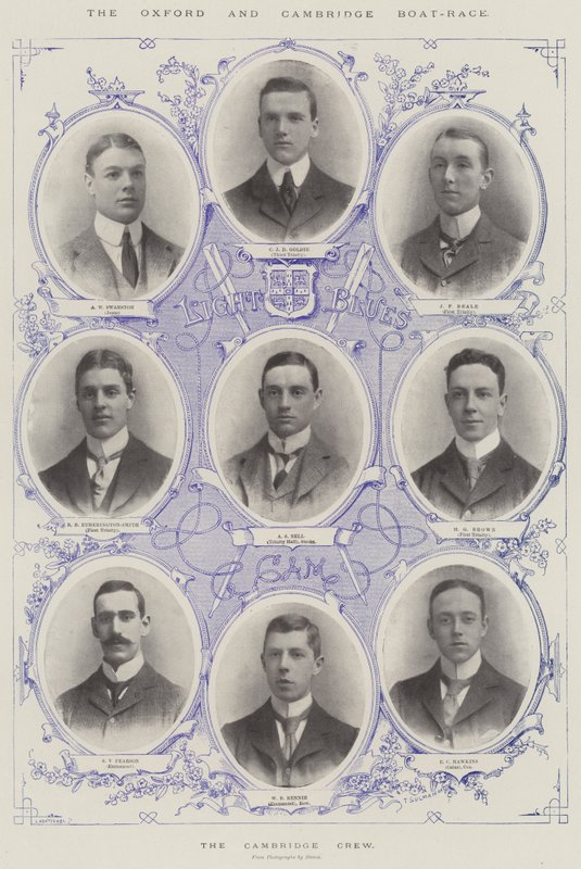Das Oxford und Cambridge Bootsrennen, die Cambridge Crew von Thomas Sulman