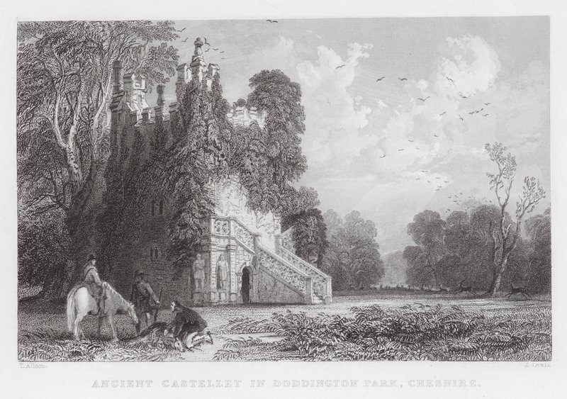 Altes Castellet im Doddington Park, Cheshire von Thomas (after) Allom