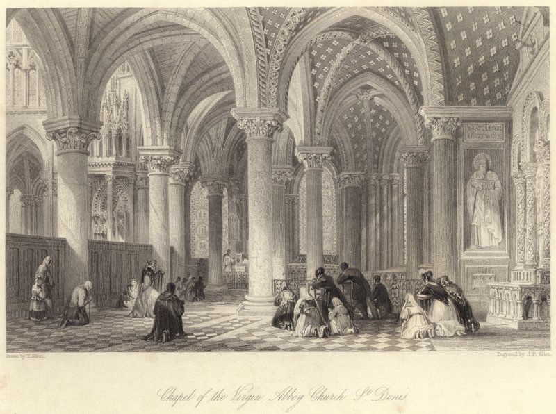 Kapelle der Jungfrau Abteikirche, St. Denis (Gravur) von Thomas (after) Allom