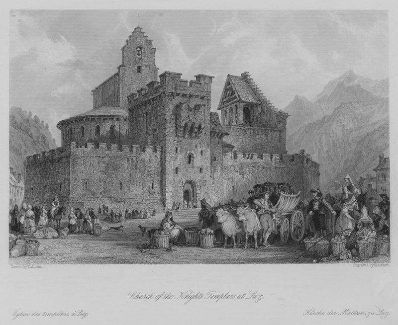 Kirche der Tempelritter in Luz von Thomas (after) Allom