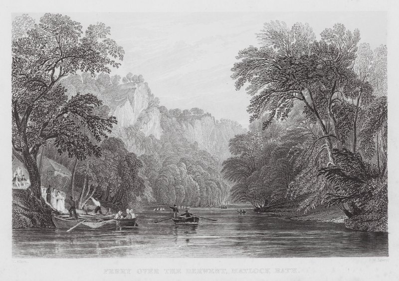 Fähre über den Derwent, Matlock Bath von Thomas (after) Allom