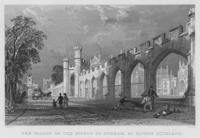 Der Palast des Bischofs von Durham, in Bishop Auckland (Stich) von Thomas (after) Allom