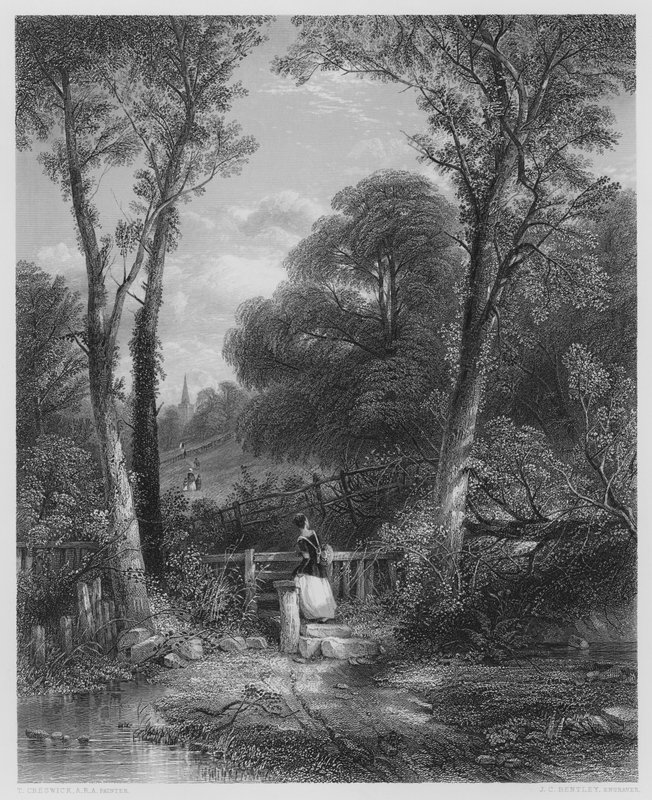 Der Weg zur Kirche, aus dem Bild in der Vernon Gallery (Stich) von Thomas (after) Creswick