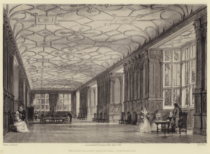 Die Lange Galerie, Haddon Hall, Derbyshire von Thomas Allom