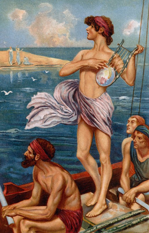 Orpheus hob seine Harfe und schlug mit seiner geschickten Hand über die Saiten von Thomas Heath Robinson