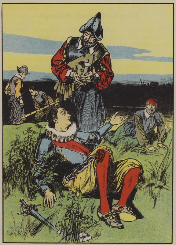 Sir Philip Sidney und der sterbende Soldat von Thomas Heath Robinson