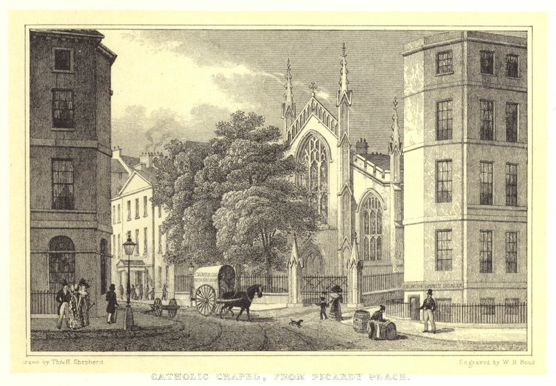 Katholische Kapelle, von Picardy Place von Thomas Hosmer (after) Shepherd