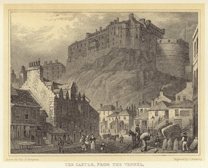 Das Schloss, vom Vennel aus (Gravur) von Thomas Hosmer (after) Shepherd