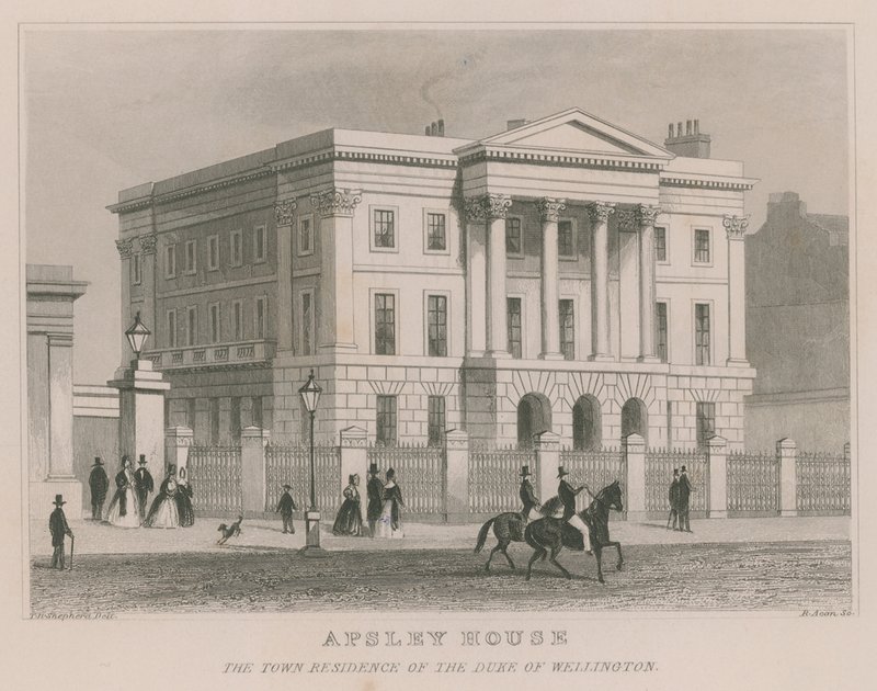Apsley House, Hyde Park Corner, London, die Residenz des Herzogs von Wellington von Thomas Hosmer Shepherd