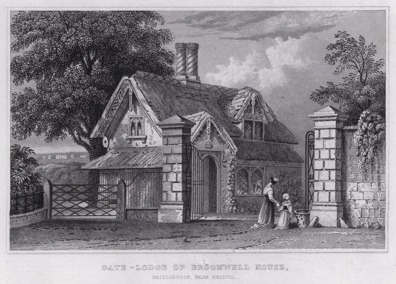 Torhaus von Broomwell House, Brislington, nahe Bristol von Thomas Hosmer Shepherd