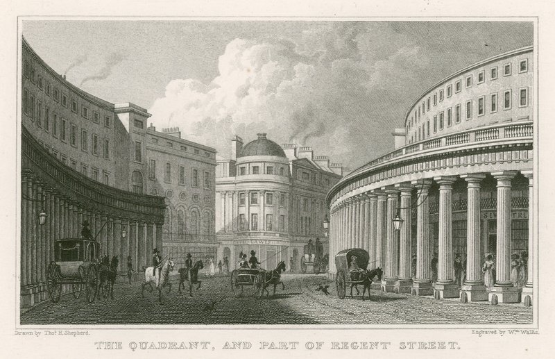 Der Quadrant und ein Teil der Regent Street, London von Thomas Hosmer Shepherd