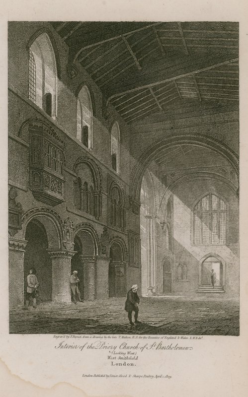 Innenraum der Kirche St. Bartholomew the Great von Thomas Malton