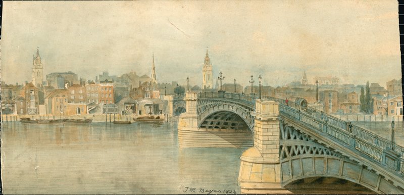 Panorama der Themse, Nordseite, in 13 Teilen von Thomas Mann Baynes