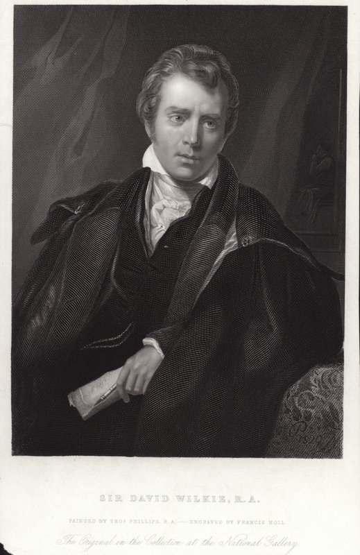 Sir David Wilkie, schottischer Maler. Gravur von Francis Holl von Thomas Phillips