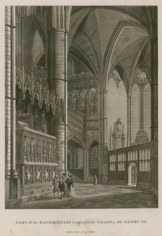 Teil der Sakristei, die zur Kapelle von König Heinrich VII. führt, Westminster Abbey, London von Thomas Snr. Malton