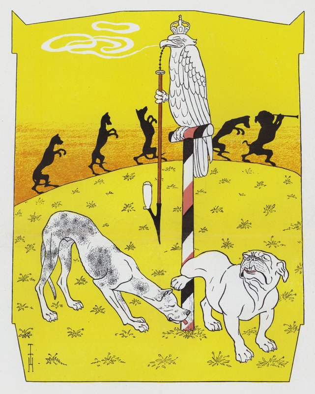 Deutsche Dogge und Englische Bulldogge von Thomas Theodor Heine