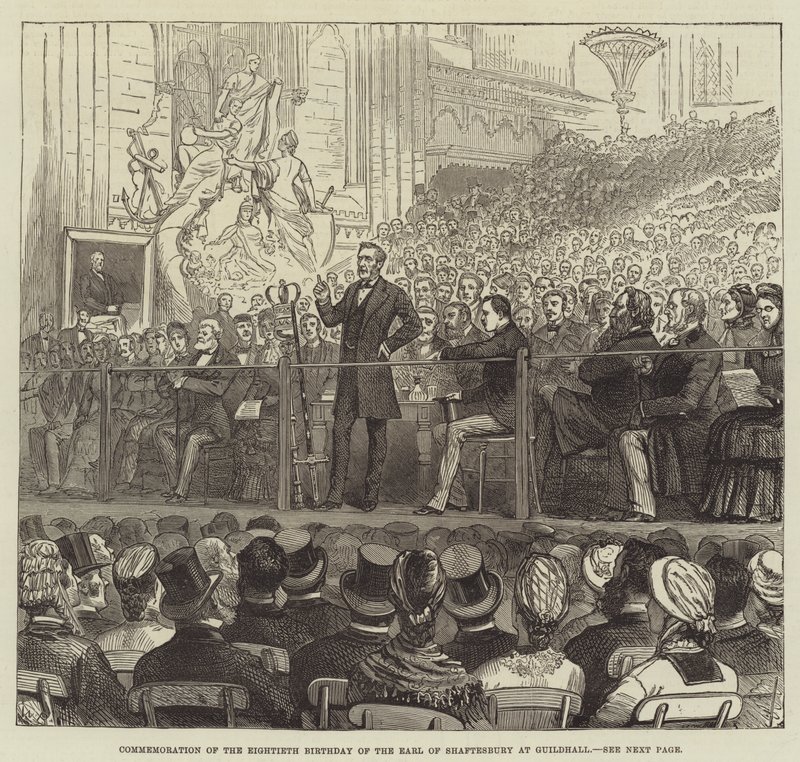 Feier zum achtzigsten Geburtstag des Earl of Shaftesbury in der Guildhall von Walter Paget