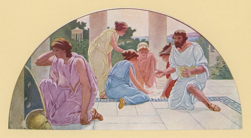 Achilles als Schulmädchen verkleidet, entdeckt von Odysseus von Walter MacEwen