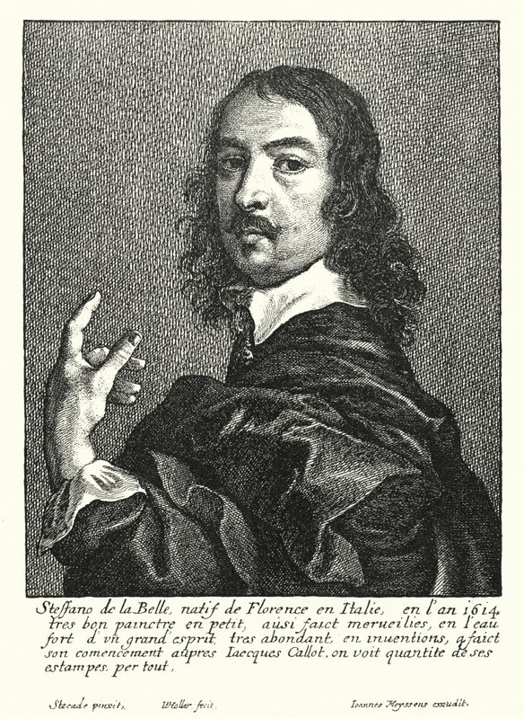 Stefano della Bella, italienischer Zeichner und Kupferstecher (Gravur) von Wenceslaus (after) Hollar