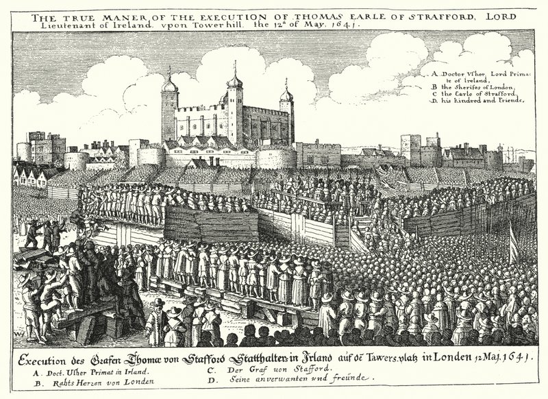 Die Hinrichtung von Thomas Wentworth, 1. Earl of Strafford, 1641 von Wenceslaus Hollar
