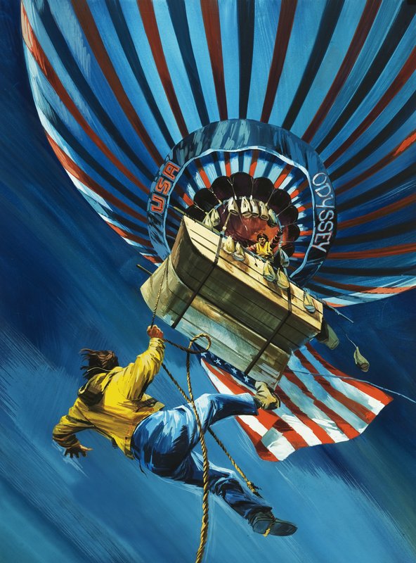 Im August 1975 versuchte der Odyssey-Ballon, den Atlantik zu überqueren von Wilf (20th century) Hardy