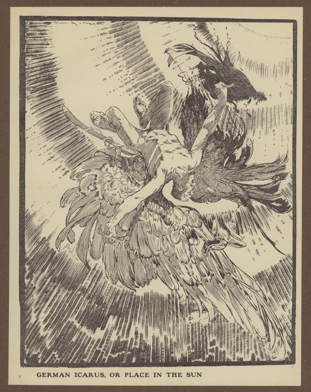 Deutscher Ikarus oder Platz an der Sonne (Lithographie) von Will Dyson