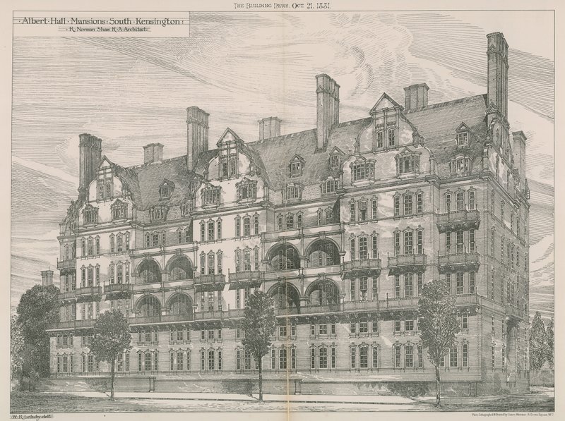 Albert Hall Mansions, South Kensington, London von Willam Richard Lethaby