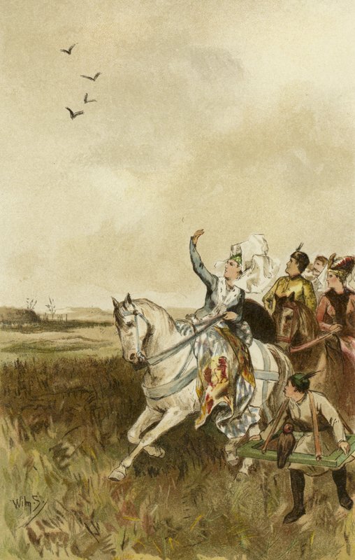 Jacqueline, Gräfin von Hainaut, auf der Falkenjagd von Willem II Steelink