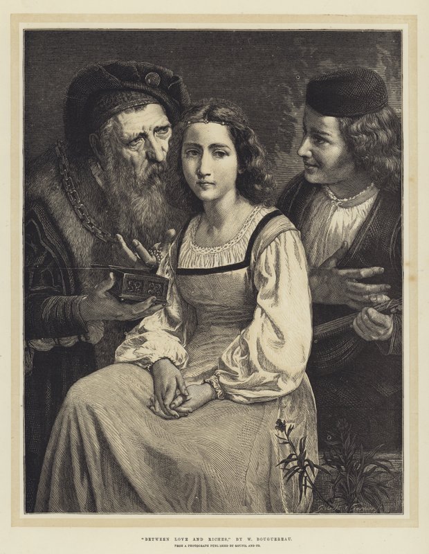 Zwischen Liebe und Reichtum von William Adolphe Bouguereau