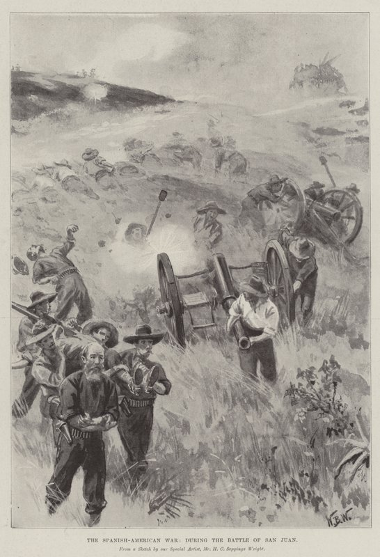 Der Spanisch-Amerikanische Krieg, während der Schlacht von San Juan von William Barnes Wollen