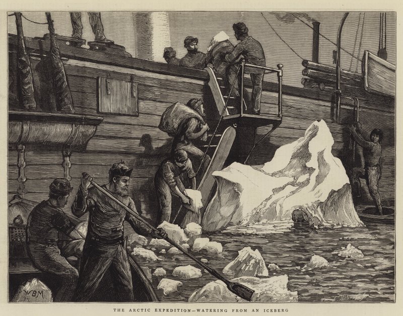 Die Arktisexpedition, Wasseraufnahme von einem Eisberg von William Bazett Murray