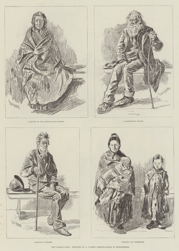 Die Armen von London, Skizzen in einem Gemeinschaftsquartier in Spitalfields von William Douglas Almond