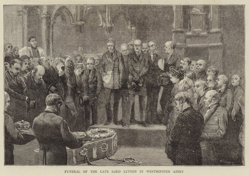 Beerdigung des verstorbenen Lord Lytton in der Westminster Abbey von William III Bromley