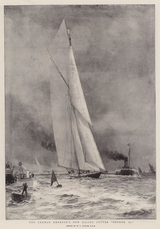 Das neue Rennschiff des deutschen Kaisers Meteor II von William Lionel Wyllie