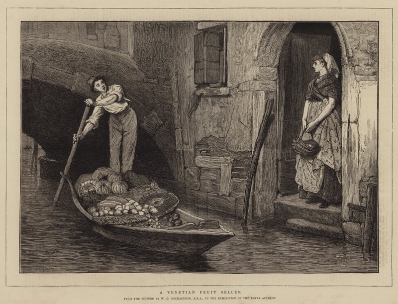 Ein venezianischer Obstverkäufer von William Quiller Orchardson