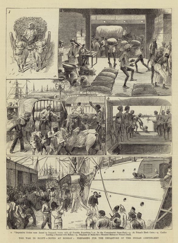 Der Krieg in Ägypten, Notizen in Bombay, Vorbereitung auf die Abreise des indischen Kontingents von William Ralston